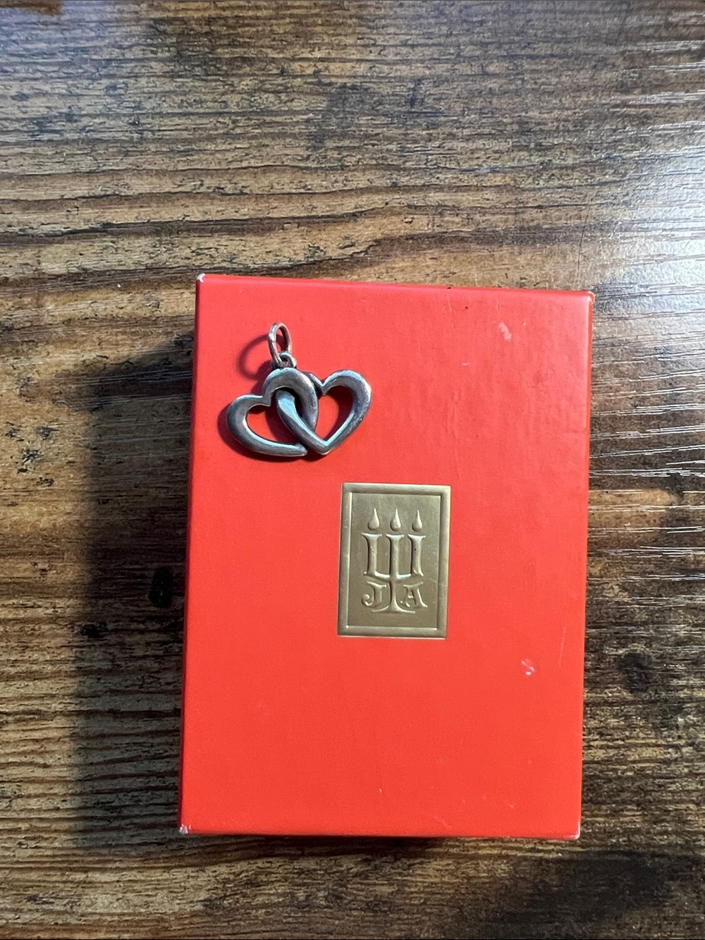 James Avery silver 925 retired Double interlocking Heart Pendant with Gift Box